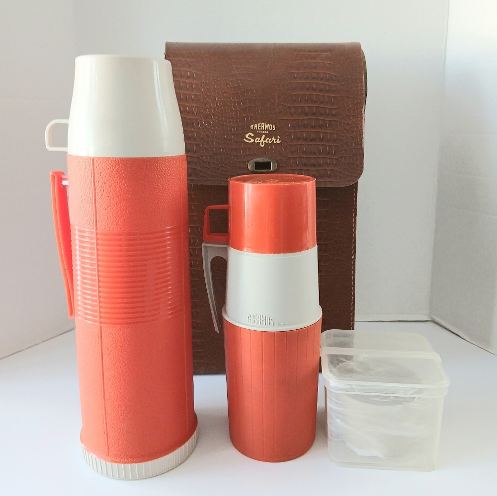 Vtg Thermos Safari Outing Kit With Case